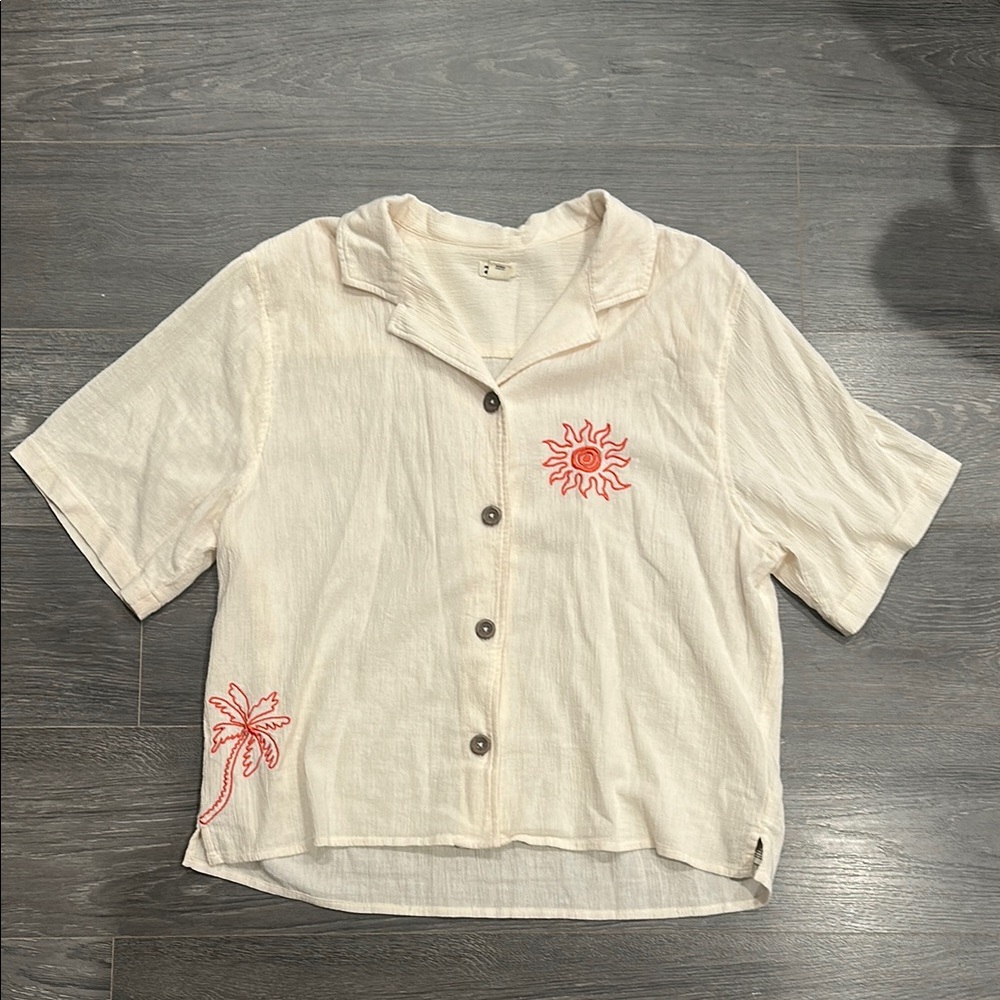 Billabong Beachy Button-Up with Embroidery